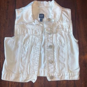 Girls white denim vest
